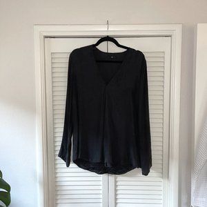 Ruti Size 4 100% Silk Blouse in Dark Grey